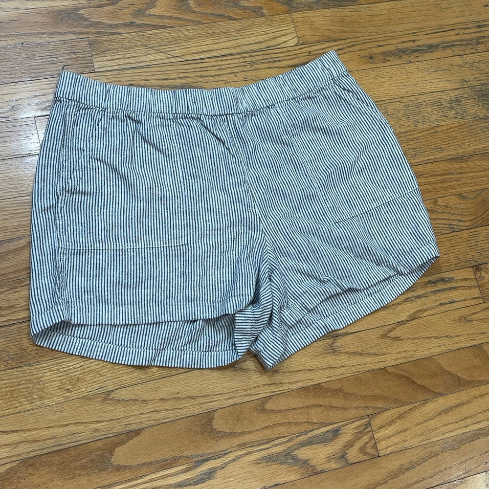 J. Crew Black and White Striped Athletic Shorts